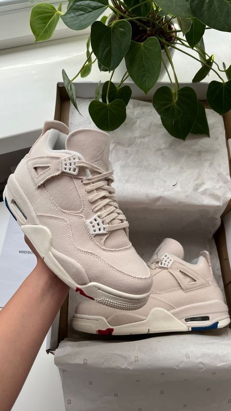 Only sell affordable & best repsneakers ：) Jordan 4 Canvas Outfit, Pretty Jordans, Canvas Jordan 4, Jordan 4 Canvas, Jordan 1s High, Nike Sneakers Outfit, Crocs Fashion, Pretty Shoes Sneakers, Jordan Shoes Retro