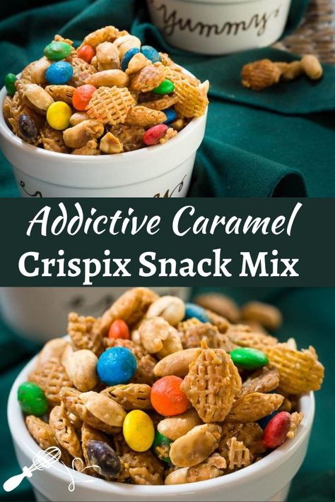 Caramel Crispix Recipe Microwave, Game Night Snacks Finger Foods, Snack Mixes For A Crowd, Crispix Snack Mix Recipe, Crispix Snack Mix, Snack For A Crowd, Caramel Snack Mix, Sweet Snack Mix, Crispy Snacks