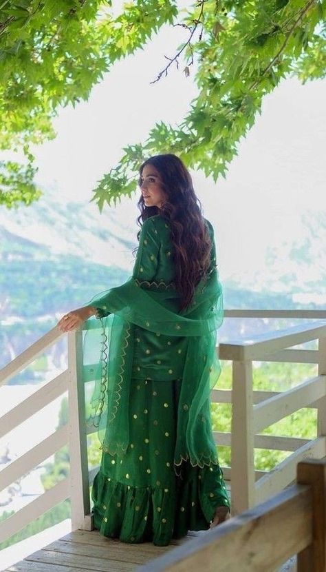 Eid Poses, Layered Sharara, Eid 2024, Sharara Dress, Sharara Designs, Maya Ali, Dress Book, Desi Fashion Casual, Desi Clothes