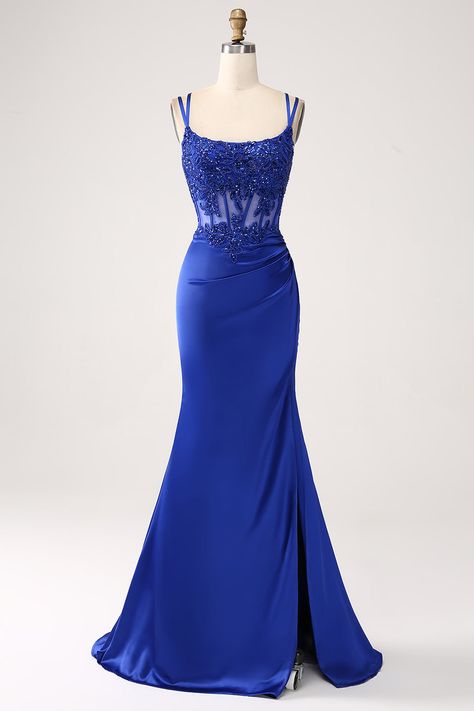 Navy blue prom dresses long