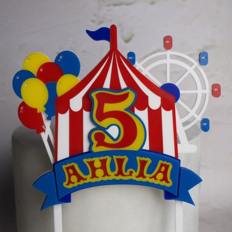 Circus Themed Cake Topper AVAILABLE NOW via our Etsy store (linked in bio)! We aren’t clowning around when we say this topper can turn even the simplest cake into a show stopper 🎪 This topper comes with customisable name and number, and if you would like different colours please send us a message through our Etsy, or our socials on Facebook and Instagram! . . . . . #carnival #circustopper #circusthemedcake #circusparty #carnivaltopper #namecharm #baking #cake #bubblefont #cakecharm #topper #... Circus Theme Cakes, Circus Cake, Clowning Around, Circus Party, Baking Cake, Cute Cakes, Easy Cake, Rose Design, Themed Cakes