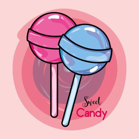 Candy Drawings, Aesthetic Candy, Candy Background, Candy Icon, Cartoon Candy, Candy Drawing, Typography Shirt Design, Sweet Drawings, Bunny Painting