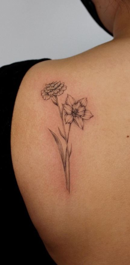 Narcissus And Iris Flower Tattoo, Dafodill And Marigold Tattoo, Daffodil Carnation Tattoo, Daffodil And Cosmo Flower Tattoo, Narcissus And Snowdrop Flower Tattoo, Morning Glory And Narcissus Tattoo, Carnation And Daffodil Flower Tattoo, Narcissus And Aster Flower Tattoo, Aster And Daffodil Flower Tattoo