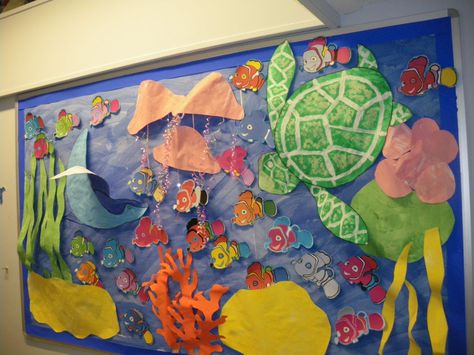 Turtle Classroom, Under The Sea Crafts, Ocean Classroom, Ocean Theme Classroom, Class Displays, Underwater Theme, School Displays, Under The Sea Theme, Sea Crafts