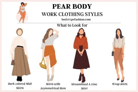 Wrap Skirts Pear Body Shape Fashion, Pear Shaped Fashion, Pear Body Shape Outfits, Pear Shape Fashion, Pear Shaped Outfits, Dress For Body Shape, Pear Shaped Women, Romantic Clothing, Pear Body