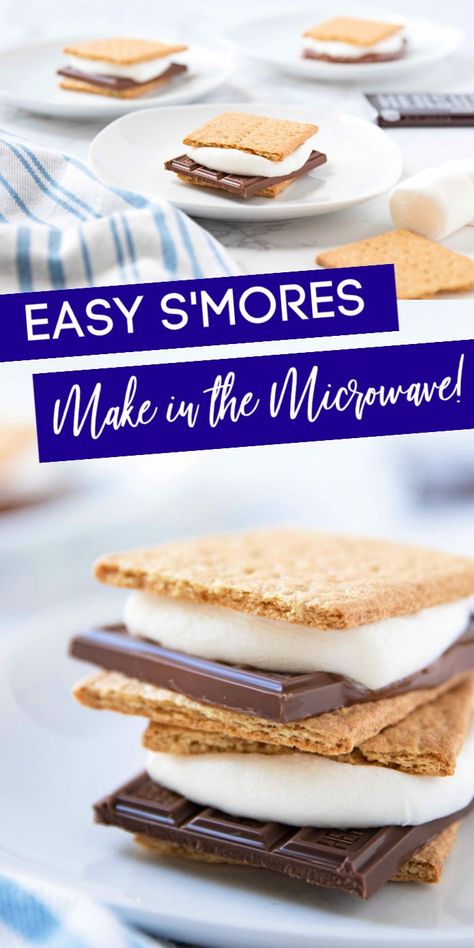 How To Make S’mores In The Microwave, Marshmallow Microwave Desserts, Make Smores Indoors, S’mores Dip Microwave, How To Make S’mores At Home, S’mores Indoors, How To Make S’mores Inside, S’mores Inside, S’mores Microwave