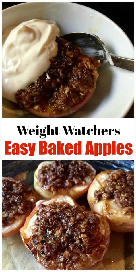 Simple Baked Apples, Healthy Baked Apples, Ww Freestyle Recipes, Low Fat Baking, Ww Freestyle, Healthy Baked, Ww Desserts, Baked Apples, Ww Recipes