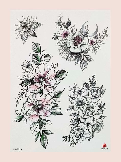 Floral Tattoo Design Shoulder, Double Mastectomy, Fake Tattoo Sleeves, Totem Tattoo, Kunst Tattoos, Tattoos For Women Flowers, Muster Tattoos, Sketch Tattoo Design, Flower Sketches