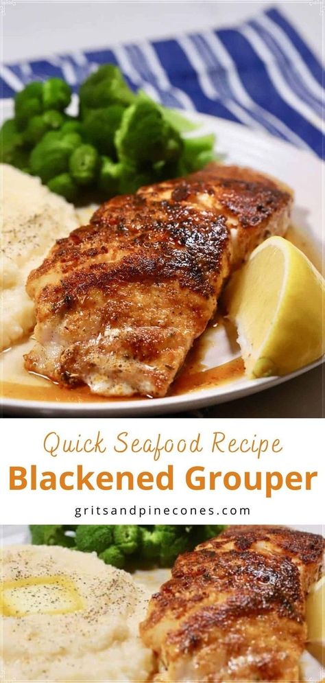 Keto Grouper Recipes, Grouper On Blackstone, Grouper In Air Fryer, Grouper Recipes Air Fryer, Blackened Grouper Recipes, Grouper Recipes Baked, Air Fryer Grouper Recipes, Grouper Fish Recipes Air Fryer, Air Fryer Grouper