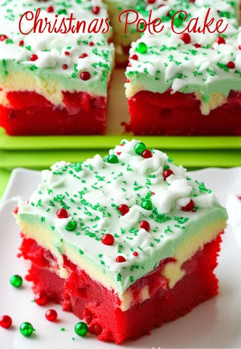 Christmas Poke Cake, Red Velvet Poke Cake, Poke Cake Jello, Christmas Red Velvet, Red Velvet Christmas, Gingersnap Cookies, Cake Mix Ingredients, Cakes To Make, Christmas Shortbread