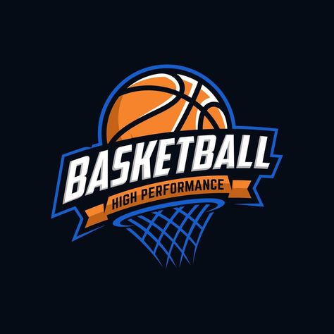 Basketball club logo, emblem, designs with ball. Sport badge vector illustration Basket Logo Design, Logo Basket, Basketball Inspiration, Tournament Logo, Basketball Team Logo, Basketball Logo Design, Disk Golf, Sports Illustration, Basketball Goal