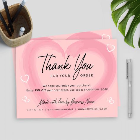 Thank You For Buying Cards, Pink Thank You Card, Thank You Order Cards, Thank You For Purchasing Card, Thank U Card Design, Card Thank You For Order, Thank You For Coming Card, Thank You For Shopping Card, Thank You Card For Business