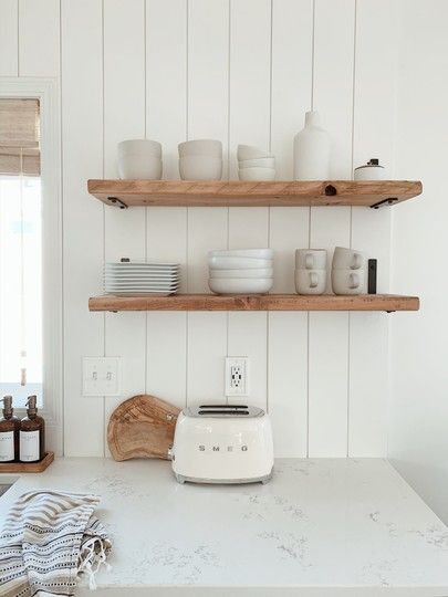 Shiplap Room, Vertical Shiplap, Shiplap Kitchen, Shiplap Backsplash, Wall Planks, Shiplap Accent Wall, White Shiplap, Home Decor Paintings, Open Shelves