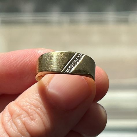 Vintage 9k Gold With Tiny Diamonds, Fits Like 8-8.5. Light And Comfortable. Probably English. The Price Of Gold Has Gone Up Quite A Bit Since I Bought It, But Offering For About What I Paid. Diamond Signet Ring, Tiny Diamond, Ring Color, Gold Price, Signet Ring, Vintage Gold, Diamonds, Ring, Gold