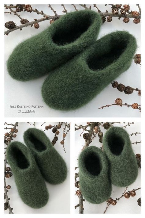 Felted Slipper Free Knitting Pattern - Knitting Pattern Felted Wool Slippers Pattern, Knitted Felted Wool Projects, Felt Slippers Diy Free Pattern, Felted Wool Slippers Diy Free Pattern, Felted Mittens Pattern Free, Wool Slippers Pattern, Felted Slippers Pattern, Felt Wool Slipper, Felted Mittens