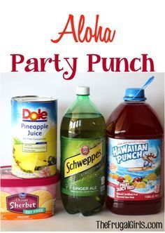 Aloha Party Punch, Easy Punch Recipe, Sherbet Punch, Easy Punch Recipes, Easy Punch, Party Punch Recipes, Christmas Punch Recipes, Party Drinks Alcohol, Aloha Party