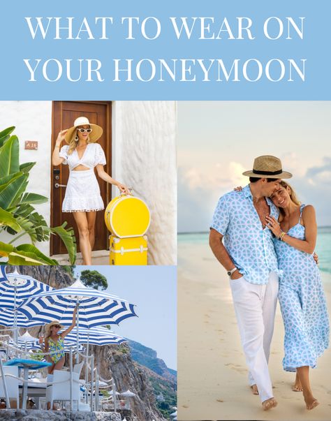 What to Wear on Your Honeymoon - Cute Outfits to Pack for Her and for Him! - JetsetChristina Honeymoon Outfits Caribbean, Couple Honeymoon Outfits, Caribbean Honeymoon Outfits, Matching Honeymoon Outfits, Complimentary Couple Outfits, Tropical Honeymoon Outfits, Hawaii Honeymoon Outfits, Honeymoon Outfits Tropical, Philippines Honeymoon