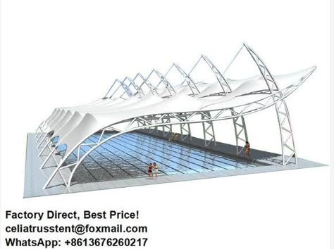 Membrane Roof Architecture, Tensile Membrane Structure Architecture, Pool Structure Ideas, Tensile Roof Design, Tensile Membrane Structures, Tensile Structure Architecture, Roof Structure Architecture, Tent Structure Architecture, Tensile Roof