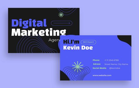 Modern Digital Marketing Agency Business Card Digital Marketing Business Card, Creative Agency Business Card, Agency Business Cards, Clever Business Cards, Marketing Business Card, Digital Marketing Business, Brand Kit, Business Card Template Design, Business Cards Creative