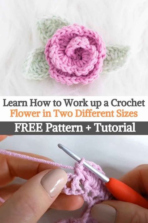 Free Crochet Rose Pattern, Football Crochet, Crochet Small Flower, Crochet Rose Pattern, Crochet Leaf Patterns, Crochet Skull, Crochet Flowers Easy, Crochet Flowers Free Pattern, Beginners Crochet