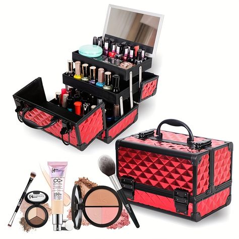 Aluminum Suitcase, Box Tattoo, Professional Makeup Case, Aluminium Box, Make Up Storage, Cosmetic Train Case, Make Up Tools, Makeup Train Case, Makeup Training