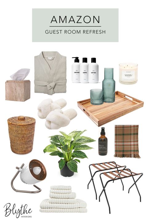 'Tis the season of hosting & out of town guests which means it might be time to give your guest bedroom a little refresh! Fresh linens & towels are a must, but you can also create a 5-star quality stay by adding in thoughtful extra touches. Browse our list of guest room essentials to make you the host with the most! Guest Bedroom Needs, Guest House Essentials, Guest Room Snack Basket, Guest Room Necessities, Amazon Guest Bedroom, Guest Room Must Haves, Guest Room Basket Ideas, Guest Bedroom Essentials, Guest Room Amenities