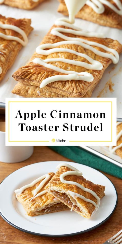 Toaster Strudel Recipe, Homemade Toaster Strudel, Toaster Strudel, Strudel Recipes, Toaster Pastry, Vegetarian Bake, Apples And Cheese, Cinnamon Toast, Puff Pastry Recipes