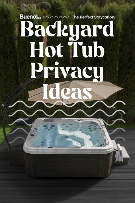 Having an outdoor BuenoSpa hot tub is great, but you might find yourself feeling a little exposed to the elements… or your neighbors. So, what’s the solution? Let’s explore the best backyard hot tub privacy ideas for 2023 so you can soak in solitude. Read more: https://www.buenospa.com/blogs/newsletter/the-qualities-of-a-good-warranty Hot Tub Background, Backyard Hot Tub Privacy, Hot Tub Privacy Ideas, Backyard Hot Tub, Hot Tub Privacy, Front Yard Patio, Privacy Ideas, Outdoor Hot Tub, Building Crafts