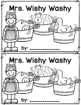 Mrs. Wishy Washy~ emergent reader Miss Wishy Washy Activities, Mrs Wishy Washy Craft, Mrs Wishy Washy Activities Kindergarten, Mrs Wishy Washy Activities Preschool, Mrs Wishy Washy Activities, Mrs Wishy Washy, Three Bears Activities, Primary Writing Paper, Work Pranks