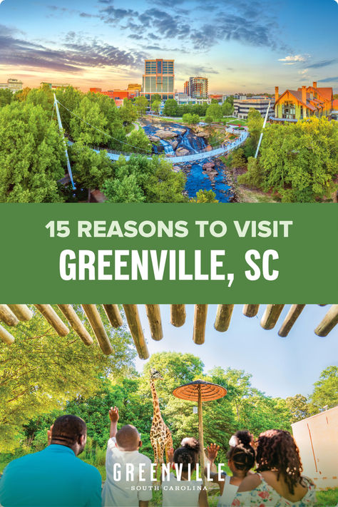 You may have heard that Condé Nast Traveler named Greenville, South Carolina the “#1 Friendliest City in the U.S.” That’s big news in our Southern city (that we like to consider full of Southern hospitality), but it’s even bigger news for people looking to visit new and exciting places. No matter what kind of adventures you’re looking for, you’ll find them here. And we promise plenty of smiling faces and beautiful places along the way. South Carolina Family Vacation, Greenville South Carolina Things To Do, Things To Do In South Carolina, Bucket List Ideas Travel, South Carolina Vacation, South Carolina Travel, Road Trip Places, Bucket List Ideas, Vacation Locations