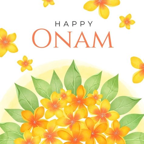 Watercolor onam floral decoration | Free Vector #Freepik #freevector #watercolor #floral #celebration #happy Onam Theme, Happy Onam Wishes, Onam Greetings, Onam Wishes, New Year Wishes Images, Onam Celebration, Onam Festival, Happy Onam, Festival Theme