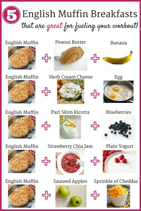 English Muffin Toppings Breakfast, Muffin Topping Ideas, Healthy English Muffin Recipe, English Muffin Recipe Ideas, English Muffin Toppings, Breakfast For Runners, English Muffins Toppings, Breakfast English Muffins, Healthy English Muffin