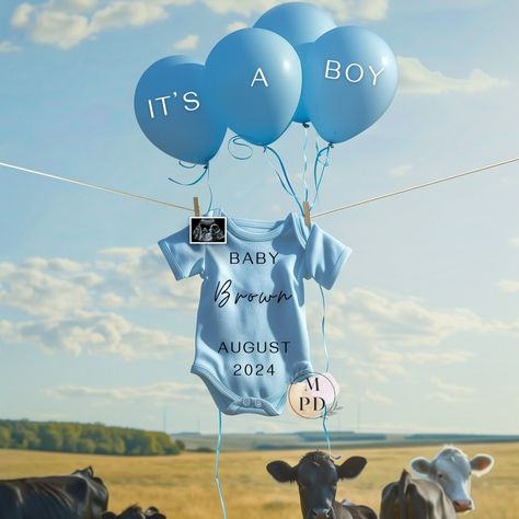 Get ready to share the joy of our baby boy's arrival with this adorable digital pregnancy announcement. Perfect for spreading the happy news with friends and family in a fun and creative way! Gender Reveal With Horses, Farmer Gender Reveal Ideas, Easy Baby Announcement Ideas, Farm Pregnancy Announcement Ideas, Farm Gender Reveal Ideas, Boots And Bows Gender Reveal, Country Gender Reveal Ideas, Farm Gender Reveal, Baby Announcing Ideas To Family