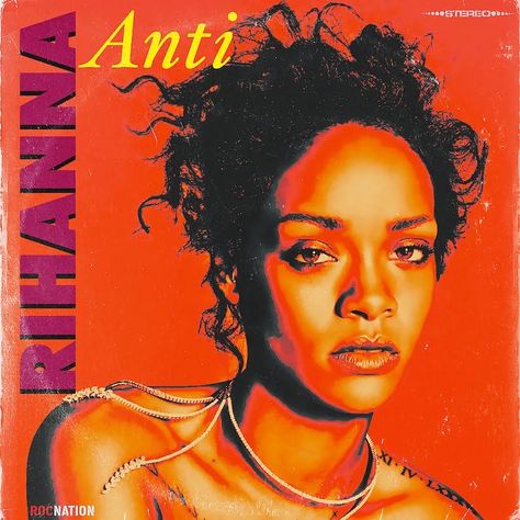 Rihanna- Anti 80s Album Covers, Famous Album Covers, Cool Album Covers, Album Art Design, Pochette Album, Music Album Covers, Cover Art Design, Picture Collage Wall, Album Cover Design