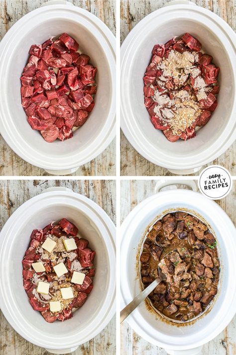 Meat Meals Dinner Tonight, Sioux Recipes, Easy Slow Cooker Recipes 4 Ingredients, Steak Bites Crockpot, Easy Dinner Ideas For Family Quick, Cubed Steak Recipes, Crockpot Steak Bites, Crockpot Steak Recipes, Crockpot Steak