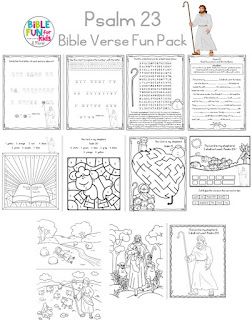 Psalm 23 Bible Verse Fun Pack 23rd Psalm Crafts For Kids, Psalm 23 Sunday School Lesson For Kids, Psalm 23 Coloring Page, Psalm 23 Games For Kids, 23rd Psalm Printable, Psalm 23 Coloring Page Free Printable, Psalm 100 Craft For Kids, 23 Psalm Printable, Psalm 23 Activities For Kids