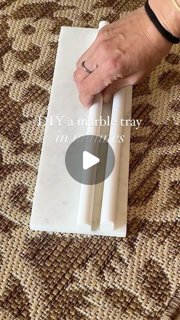 Michelle McRae | “Shelly” Your DIY BFF on Instagram: "Marble tray details👇🏽

Have you seen these marble trays? They’ve popped up on TikTok so many times so, when I walked through the tile aisle at Home Depot today, I decided to try one myself. It may have taken 2 minutes (if that!) to make and cost me just under $20. I’m going to make another one for my daughter’s vanity and a larger version for our coffee table. This would also make a great hostess gift when visiting friends. 

For steps and supplies, comment “tray” and I’ll send them to you.

#easydiy  #marbletraydecor #diyhomedecor" Marble Tray Decor, Diy Marble Table, Marble Stools, Tile Tray, Diy Bff, Tile Table, Taken 2, Diy Marble, Tray Diy