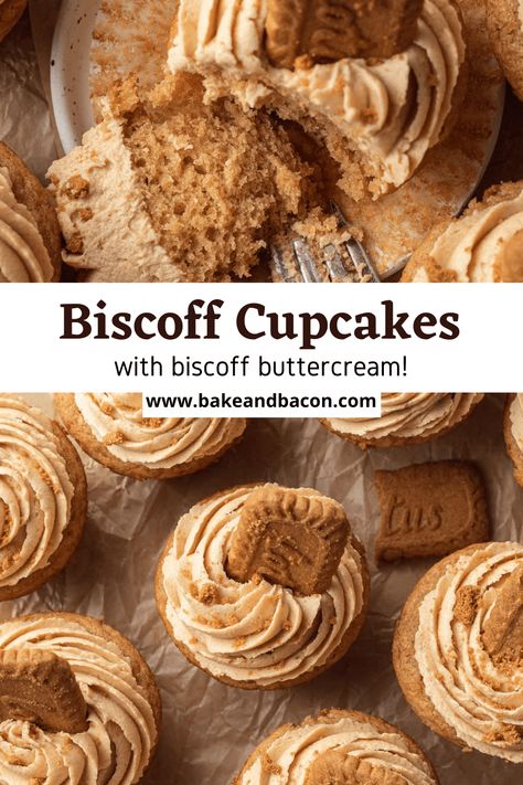 Biscoff Cupcakes Cupcake Recipes Stuffed, Chocolate Biscoff Cupcakes, Cupcake Recipes Flavor, Cupcakes Flavors Ideas, Biscoff Cookie Butter Cupcakes, Easy Biscoff Cake, Biscoff Icing Recipe, Biscoff Cookie Cupcakes, Cookie Butter Tiramisu