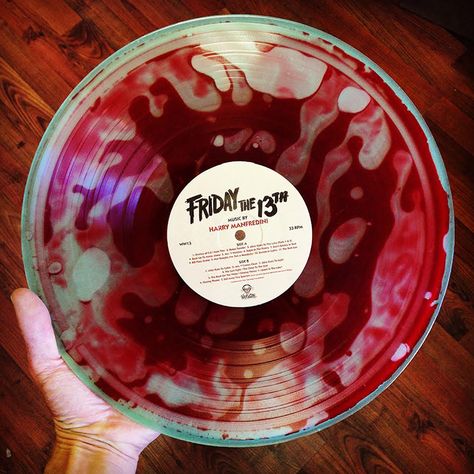 Blood filled vinyl - Friday the 13th Original Motion Picture Vinyl Soundtrack Vinyl Aesthetic, Friday 13th, Musical Band, Record Players, Vinyl Music, Record Collection, Friday The 13th, Red Aesthetic, Vinyl Art