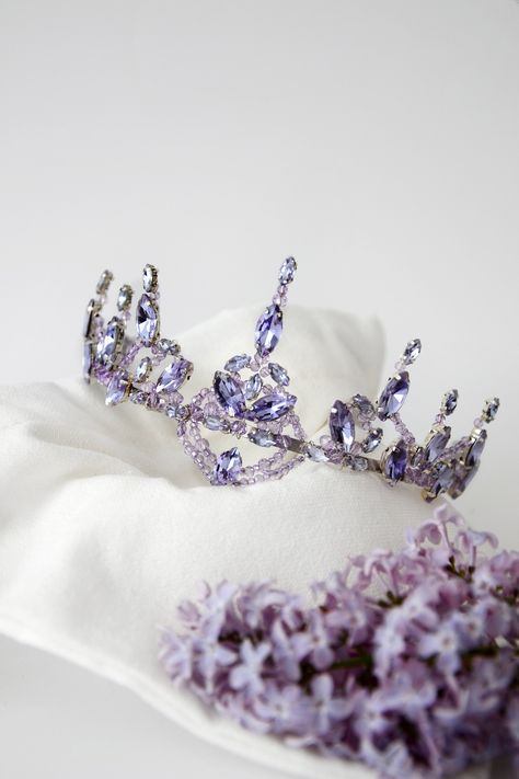 Purple Princess Crown, Purple Tiara Aesthetic, Purple Crown Aesthetic, Purple Ballet Aesthetic, Lilac Fairy Ballet, Lilac Crown, Purple Tiara, Ballet Crowns, Fairy Tiara