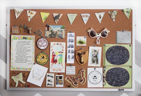 2013 Bulletin Board | The Dainty Squid Office Cork Board Ideas, Office Board Ideas, Bulletin Board Ideas For Bedroom, Cork Board Design, Cork Board Ideas For Bedroom, Office Cork Board, Diy Bulletin Board, Diy Cork Board, Cute Bulletin Boards