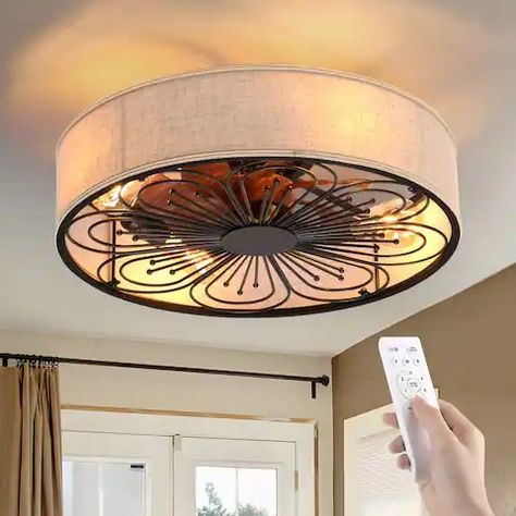 Search for Tozing | Discover our Best Deals at Bed Bath & Beyond Bladeless Ceiling Fan, Caged Ceiling Fan, Linen Lights, Flush Mount Ceiling Fan, Fabric Lampshade, Ceiling Fan With Remote, Decoration Inspiration, Ceiling Fans, Flush Mount Ceiling