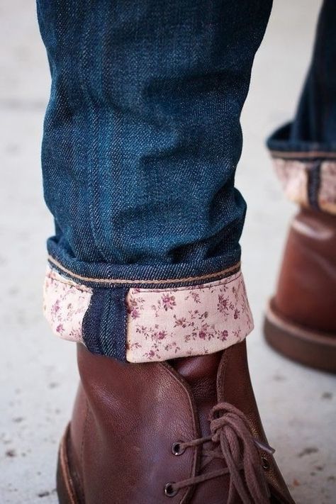 How To Make Jeans, Mens Fashion Blog, Floral Jeans, Modern Gentleman, Cuff Detail, Mode Inspo, Sleeve Tattoo, Mode Inspiration, Favorite Jeans