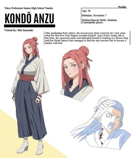 #jujutsukaisenoc [Kondō Anzu character sheet] . . . Finally here it is 😵‍💫 Then I will go deeper into her story in the next illustrations <3 . . . #jjk #jujutsukaisen #ocjujutsukaisen #originalcharacter #ocxcanon #oc #jujutsukaisenanime #jjkoc #jjkfanart #animeart #manga #getosuguru #gojosatoru Manga Character Sheet, Airbending Poses, Avatar Airbending Poses, Villain Design, Jjk Oc, Superhero Villains, Anime Things, Becoming A Teacher, Oc Ideas