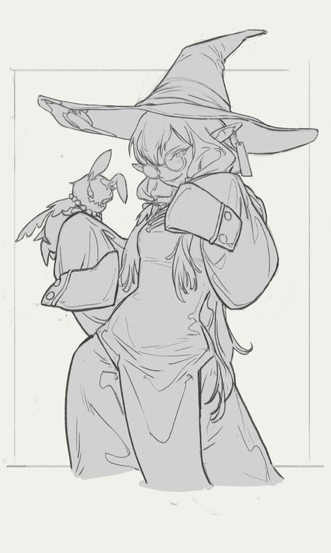 ArtStation - Lineart, Krenz Cushart Krenz Cushart, Minimal Tattoo Designs, Minimal Tattoo Ideas, 강아지 그림, Witches Hat, 캐릭터 드로잉, 판타지 아트, A Witch, Minimal Tattoo