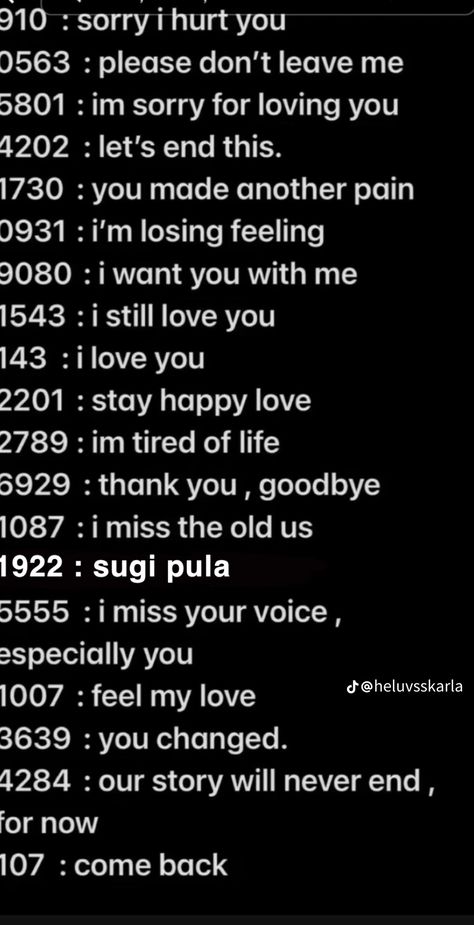 I Miss You Secret Code, I Miss You Number Code, Secret Codes With Meaning, Number Codes, I Miss Your Voice, Code Meaning, Please Dont Leave Me, Number Code, Coding Languages