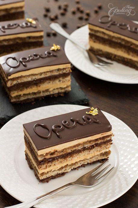 Resep Oatmeal, Chocolate Cake With Coffee, Opera Cake, French Cake, Chocolate Torte, Cake Chocolat, Dessert Aux Fruits, French Dessert, French Desserts