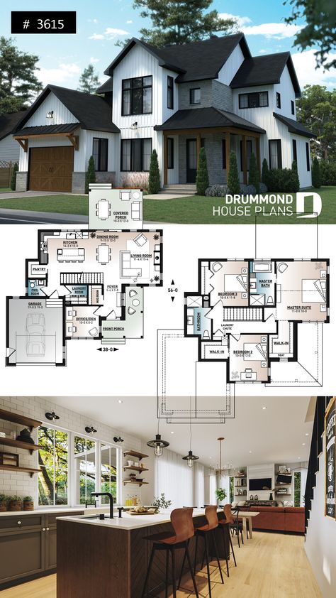 Porch House Plans, Sims 4 House Plans, Casas The Sims 4, Sims House Plans, House Layout Plans, Sims House Design, Modern Farmhouse Exterior, Farmhouse House, Architecture Design Concept