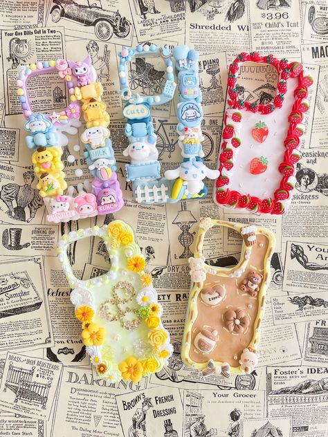 Diy Phone Case Cream Glue, Cream Gel Phone Case, Cream Diy Phone Case, Decoden Cream Phone Case, Cream Glue Ideas, Cream Glue Phone Case Ideas, Deco Den Phone Case, Decoden Phone Case Aesthetic, Deco Cream Phone Case