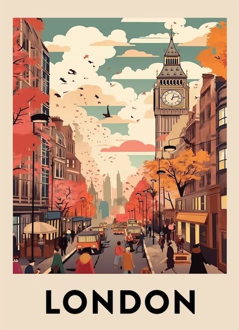 London Drawing, Travel Poster Design, Vintage Poster Design, Travel Globe, Retro Travel Poster, Tour Posters, National Park Posters, Travel Illustration, Travel Wall